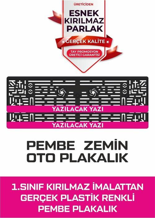 Pembe Oto Plakalık Kişiye Özel İsimli Pembe Plakalık
