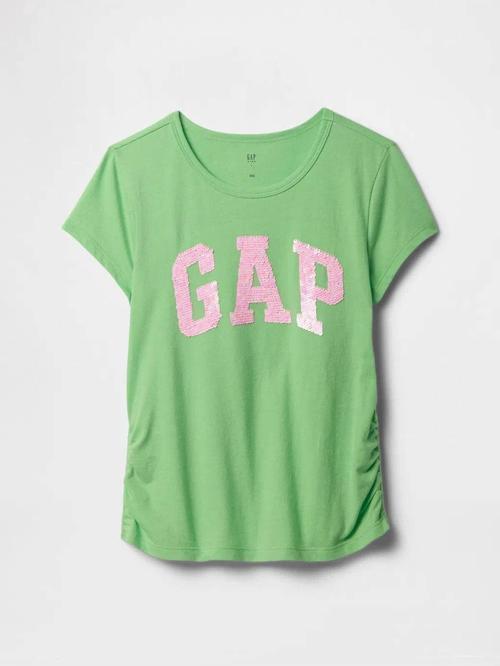 V-Logo Sıde Ruched Tee Yeşil Kız Çocuk T-Shirt 742430004