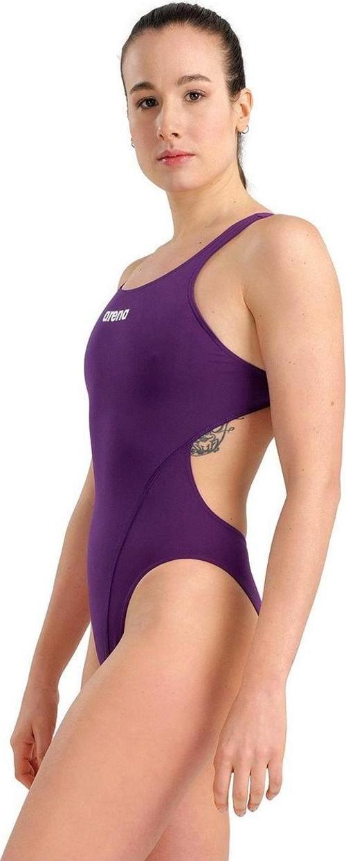 Team Swimsuit Swim Tech Solid Kadın Mor Yüzücü Mayosu 004763911