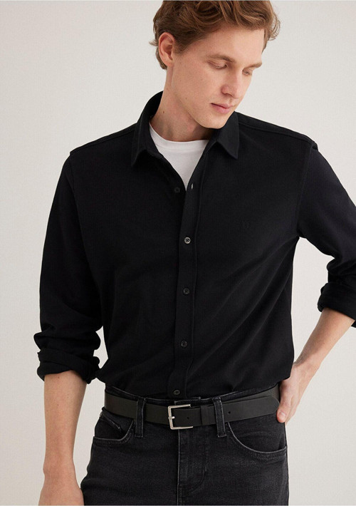 Siyah Gömlek Slim Fit / Dar Kesim 0211583-900