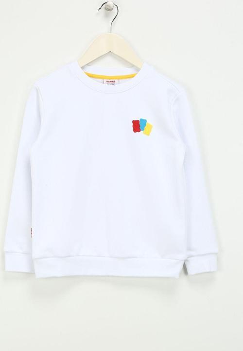 Kabartma Kız Çocuk Beyaz Sweatshırt Hrbtxt300 Çocuk Sweatshirt