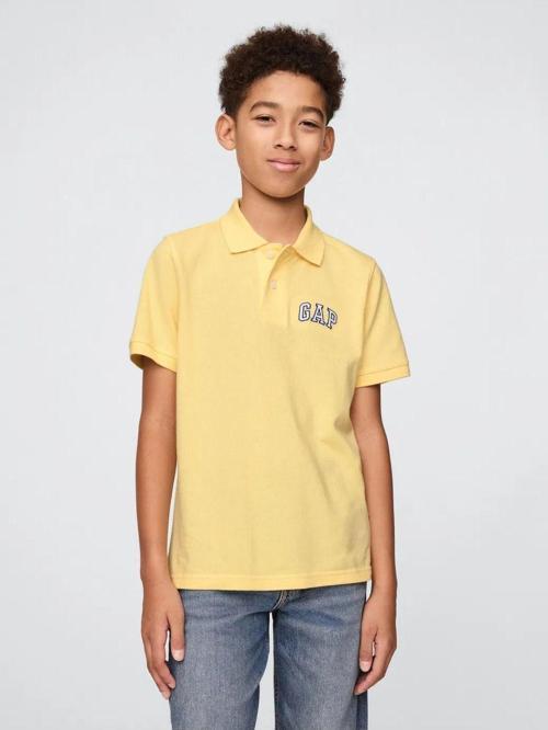 Erkek Çocuk Logo Pique Polo Yaka Sarı T-Shirt