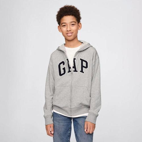 Relaxed Fit Fermuarlı Çocuk Gri Sweatshirt