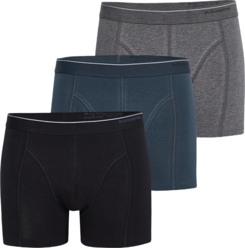 Erkek Boxer 3'lü Paket Tender Cotton 9673 - Siyah Antra Melanj Antrasit