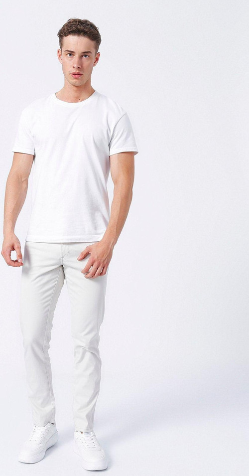 Normal Bel Slim Fit Gri Erkek Chino Pantolon W12Seab26_Texas Slım Chino Pantolon