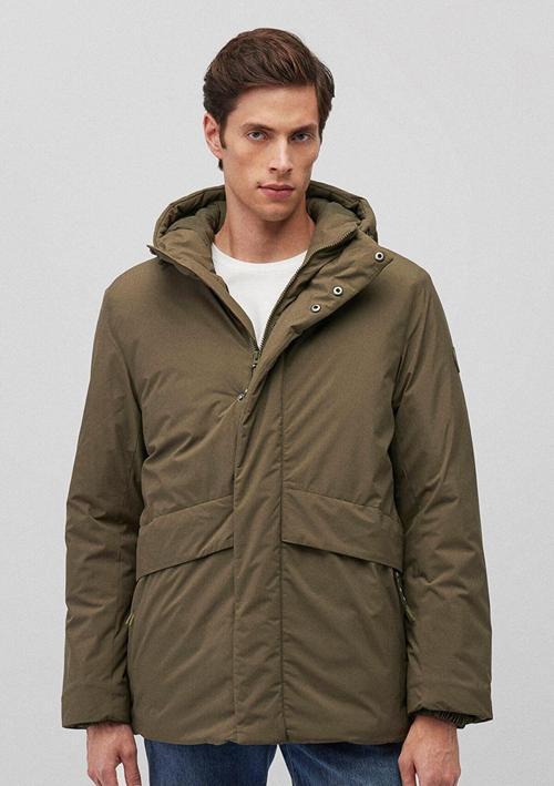 Kapüşonlu Haki Parka Loose Fit / Bol Rahat Kesim 0110443-71544