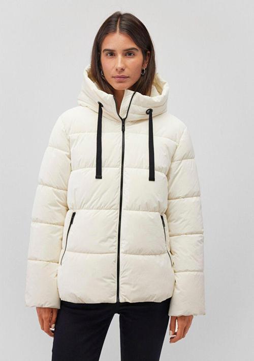 Kadın Kapüşonlu Ceket M1110043 Toz Beyaz