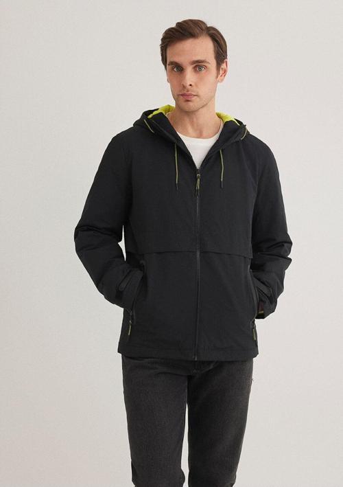 Kapüşonlu Siyah Ceket Slim Fit / Dar Kesim 0110268-900