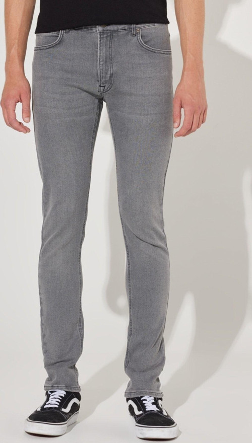 Malone Skinny Fit Dar Kesim Düşük Bel Çok Dar Paça Gri Erkek Esnek Jean Denim Kot Pantolon