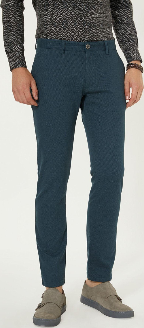 Yandan Cepli Armürlü Slim Fit Pantolon