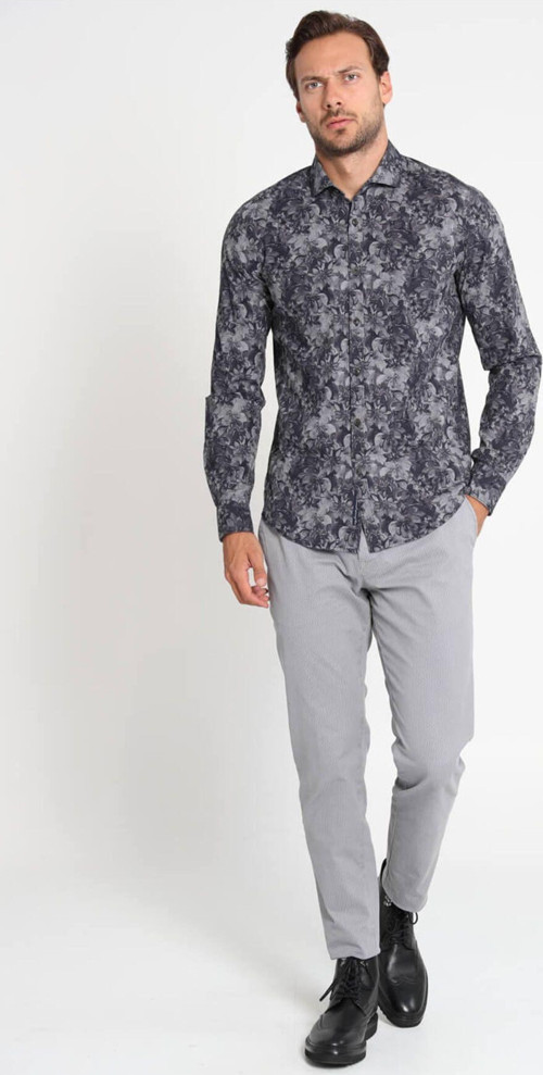 Thales Erkek Smart Gömlek Slim Fit Antrasit