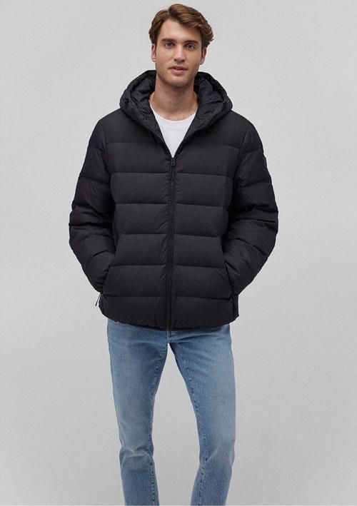 Kuş Tüyü Siyah Şişme Mont 0110193-71379