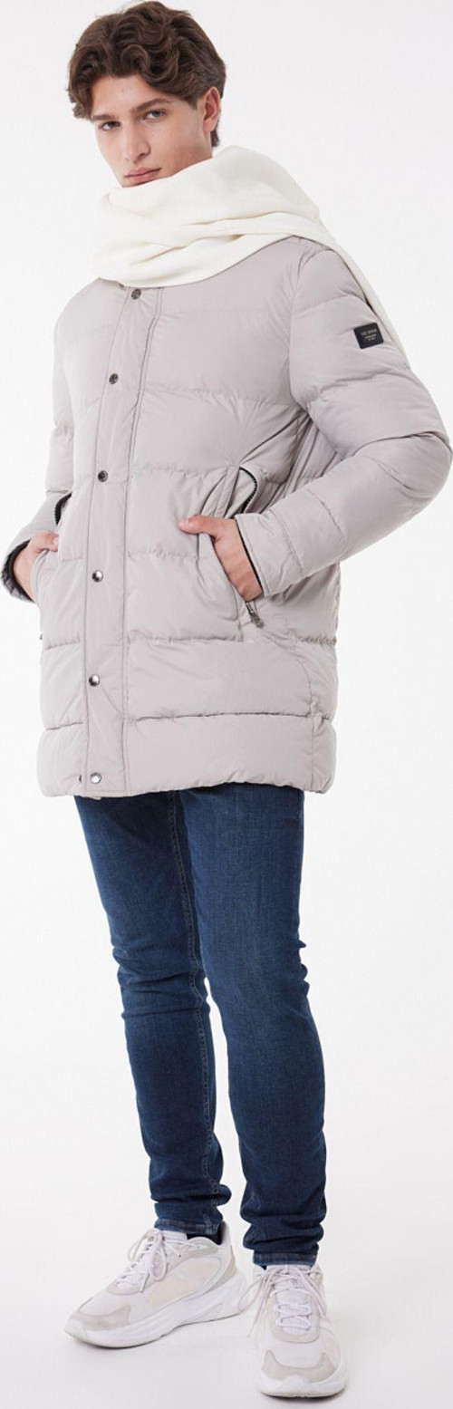 Regular Fit Normal Kesim Dik Yaka Kırık Beyaz Şişme Mont