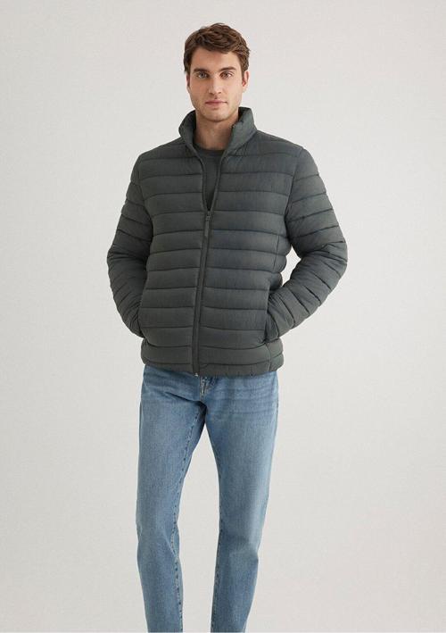 Dik Yaka Yeşil Şişme Mont 0110016-71598