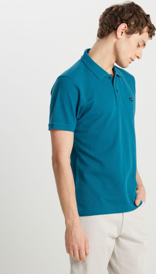 %100 Pamuk Regular Fit Normal Kesim Petrol Rengi Polo Yaka Tişört