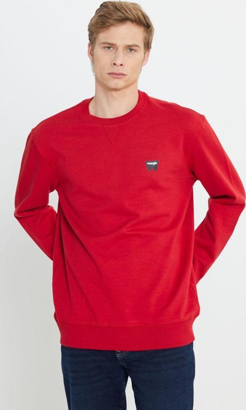 Regular Fit Normal Kesim %100 Pamuk Bisiklet Yaka Kırmızı Sweatshirt