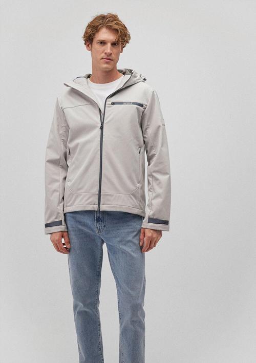 Kapüşonlu Gri Ceket Regular Fit / Normal Kesim 0110357-70074