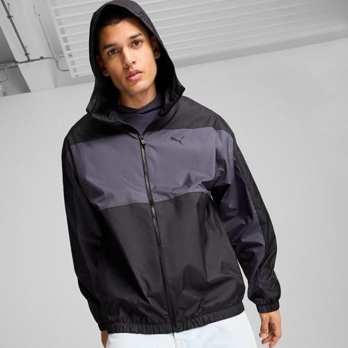 627473-01 Mesh Lined Windbreaker Erkek Yağmurluk-R&Amp;Uuml;Zgarlık Siyah
