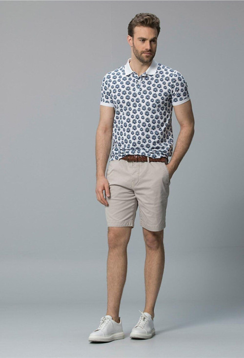 Erkek Beyaz Akis Smart Polo Yaka T-Shirt 111040010100500