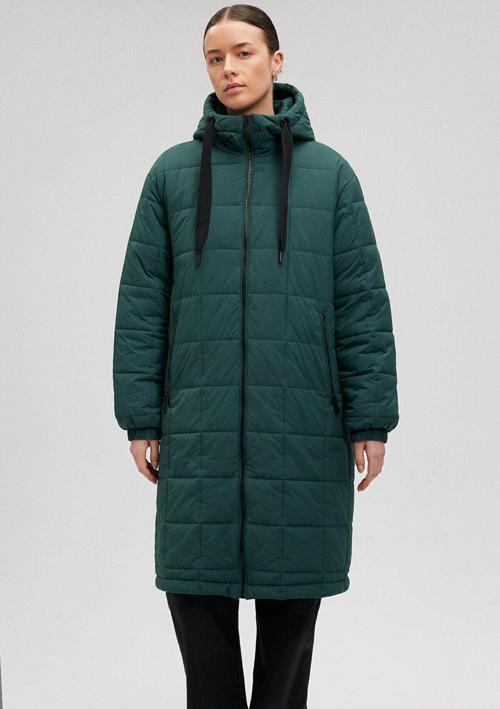 Kapüşonlu Kapitone Yeşil Parka Oversize / Geniş Kesim 1110132-71929