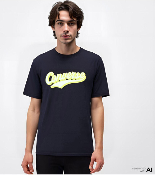 Classic Erkek Baskılı Siyah T-Shirt
