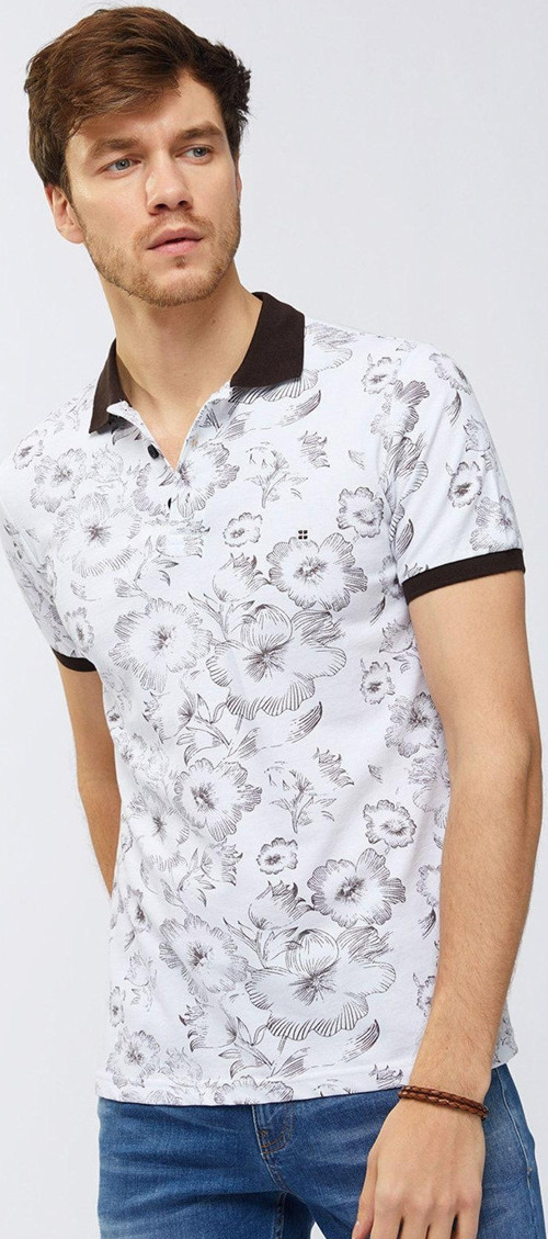 Polo Yaka Baskılı T-Shirt
