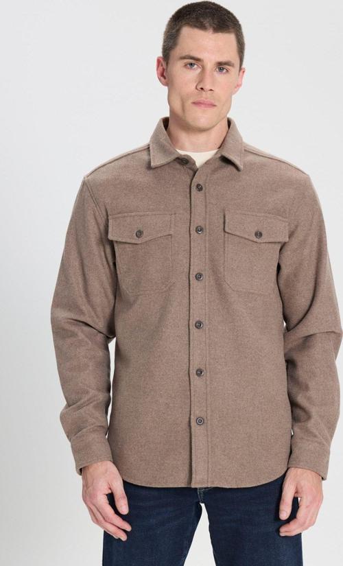 Relaxed Fit Geniş Kesim Kahverengi Gömlek