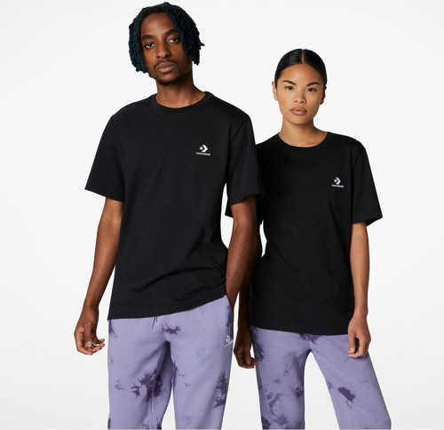 Go-To Embroidered Star Chevron Unisex Siyah T-Shirt