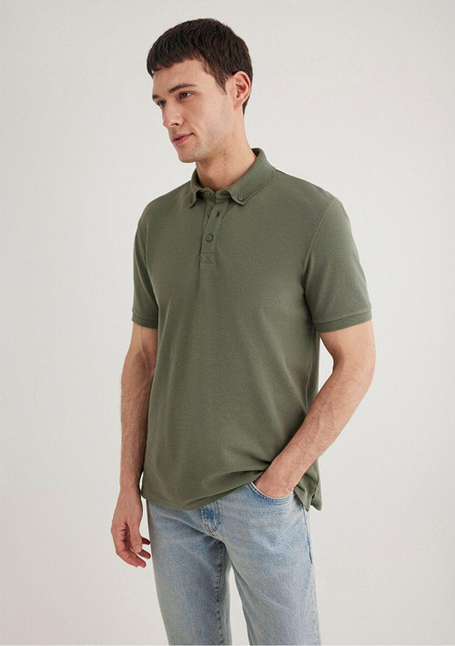 Haki Polo Tişört Slim Fit / Dar Kesim 063247-33198