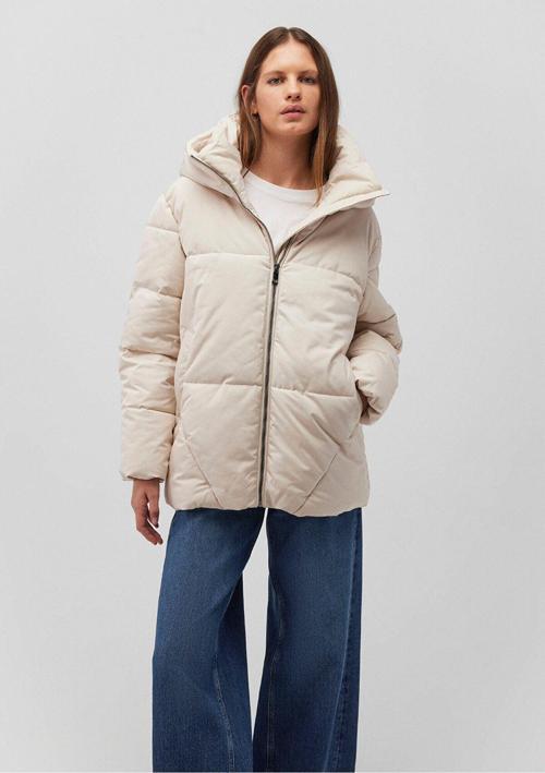 Kapüşonlu Bej Şişme Mont 1110075-70143
