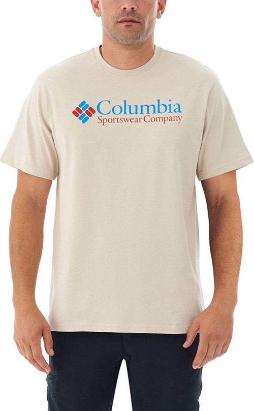Bej Csc Retro Logo Erkek Kısa Kollu T-Shirt 9120531278_Cs0311