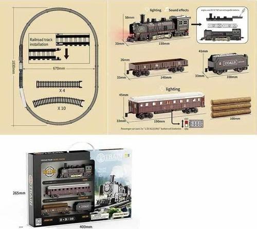 Eğitici Oyuncak 621B RETRO VAGONLARI IŞIKLI LÜX TREN