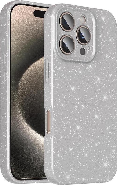 iPhone 16 Pro Max Uyumlu Kamera Korumalı Simli Parlak Yumuşak Silikon Kılıf