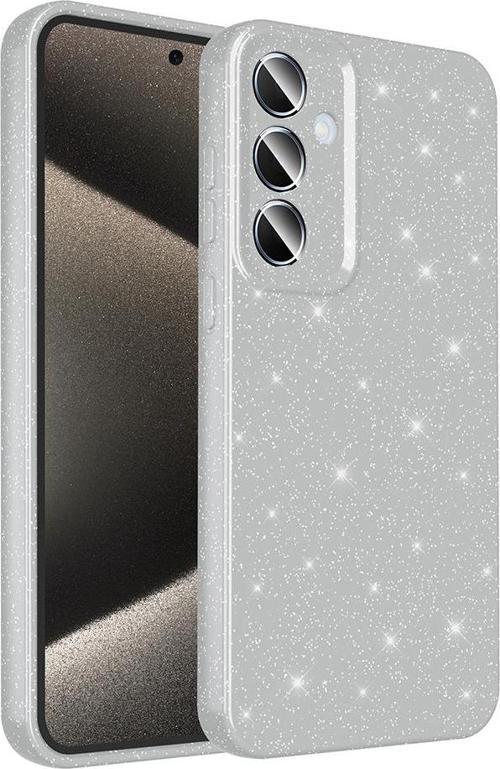 Samsung Galaxy A55 Uyumlu Kamera Korumalı Simli Parlak Yumuşak Silikon Kılıf