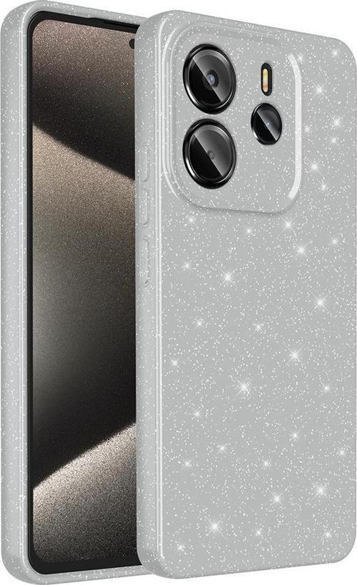 Xiaomi Redmi Note 14 Uyumlu Kamera Korumalı Simli Parlak Yumuşak Silikon Kılıf