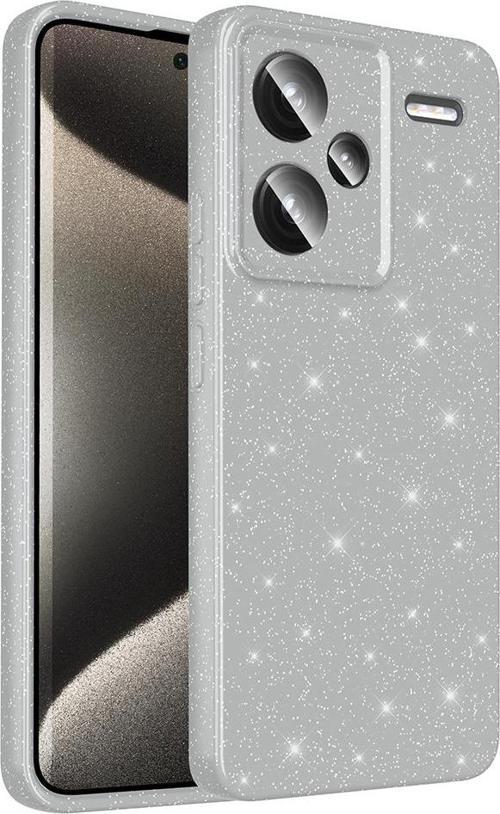 Xiaomi Redmi Note 13 Pro Plus 4G Uyumlu Kamera Korumalı Simli Parlak Yumuşak Silikon Kılıf