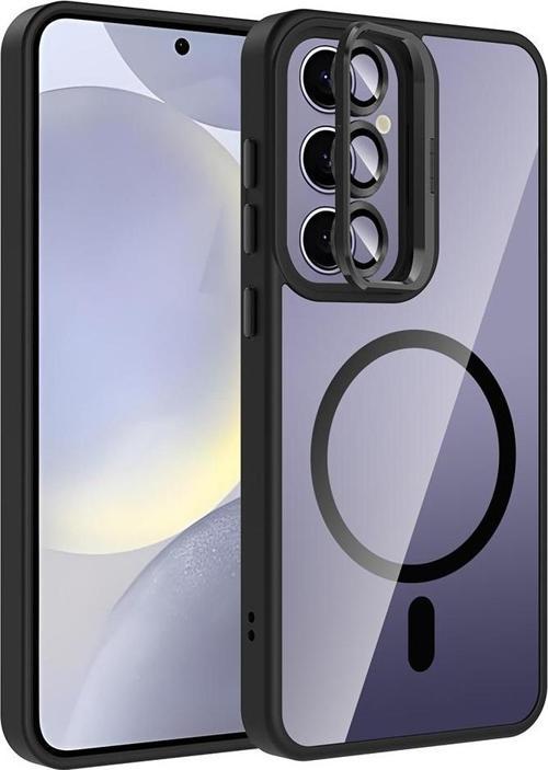 Samsung Galaxy A55 Uyumlu Kamera Standlı Lens Hediyeli Magsafe Wireless Şarj Özellikli Kılıf