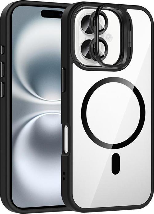 iPhone 16 Plus Uyumlu Kamera Standlı Lens Hediyeli Magsafe Wireless Şarj Özellikli Kılıf
