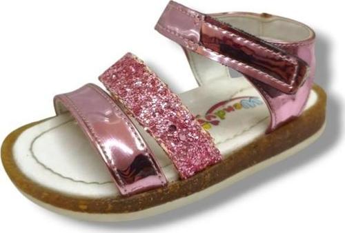 Bebek 3010-20 Rugan Deri Simli Şerit Kız Çocuk Sandalet