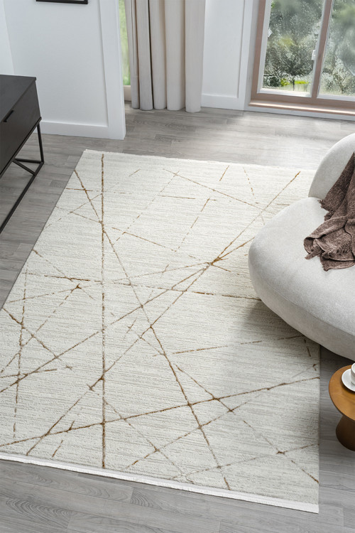 Dream Bej Terra Halı Modern Dokuma Halı Salon Oturma Odası Yatak Odası Halısı 13833A