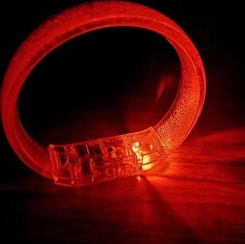 Nessiworld Kırmızı Led Işıklı Baskı Yapılabilen Pilli Bileklik Bilezik 1,5 cm Genişlik