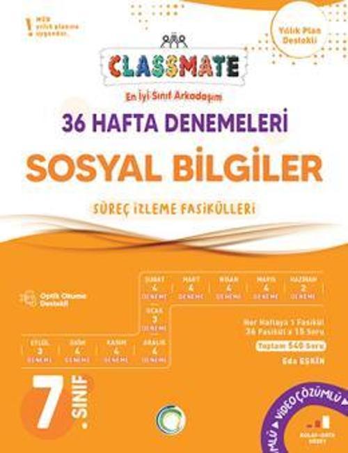 Okyanus Yayınları 7. Sınıf Classmate Sosyal Bilgiler 36 Hafta Denemeleri