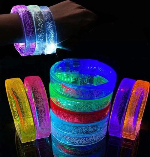 Nessiworld Mavi Led Işıklı Baskı Yapılabilen Pilli Bileklik Bilezik 1,5 cm Genişlik