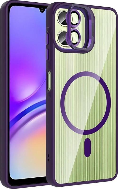 Samsung Galaxy A06 Uyumlu Kamera Standlı Lens Hediyeli Magsafe Wireless Şarj Özellikli Kılıf