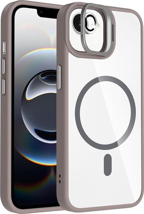 iPhone 16e Uyumlu Kamera Standlı Lens Hediyeli Magsafe Wireless Şarj Özellikli Kılıf