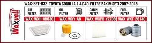 TOYOTA CORALLA 1.4 D4D FİLTRE BAKIM SETİ 2007-2018