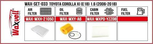 TOYOTA COROLLA XI FİLTRE BAKIM SETİ (E18) 1.6 (2006-2018)