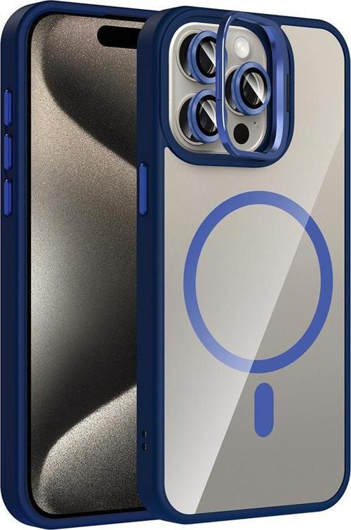 iPhone 14 Pro Max Uyumlu Kamera Standlı Lens Hediyeli Magsafe Wireless Şarj Özellikli Kılıf