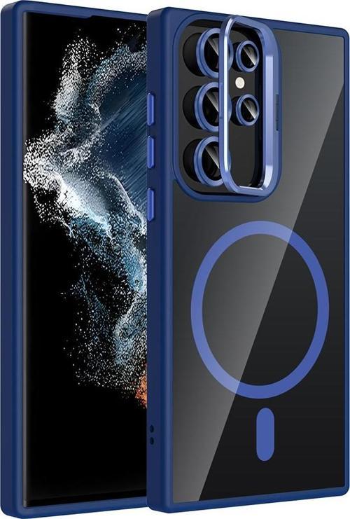 Samsung Galaxy S22 Ultra Uyumlu Kamera Standlı Lens Hediyeli Magsafe Wireless Şarj Özellikli Kılıf