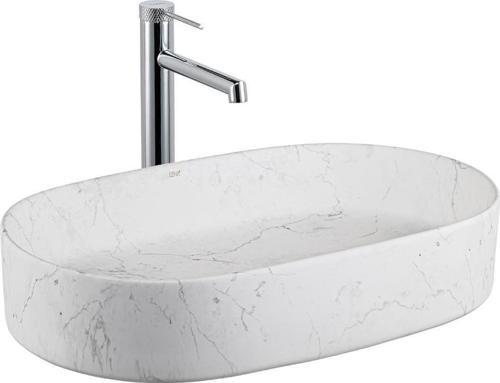 TEZGAHÜSTÜ LAVABO (MAT BEYAZ MERMER) E-W1202M8